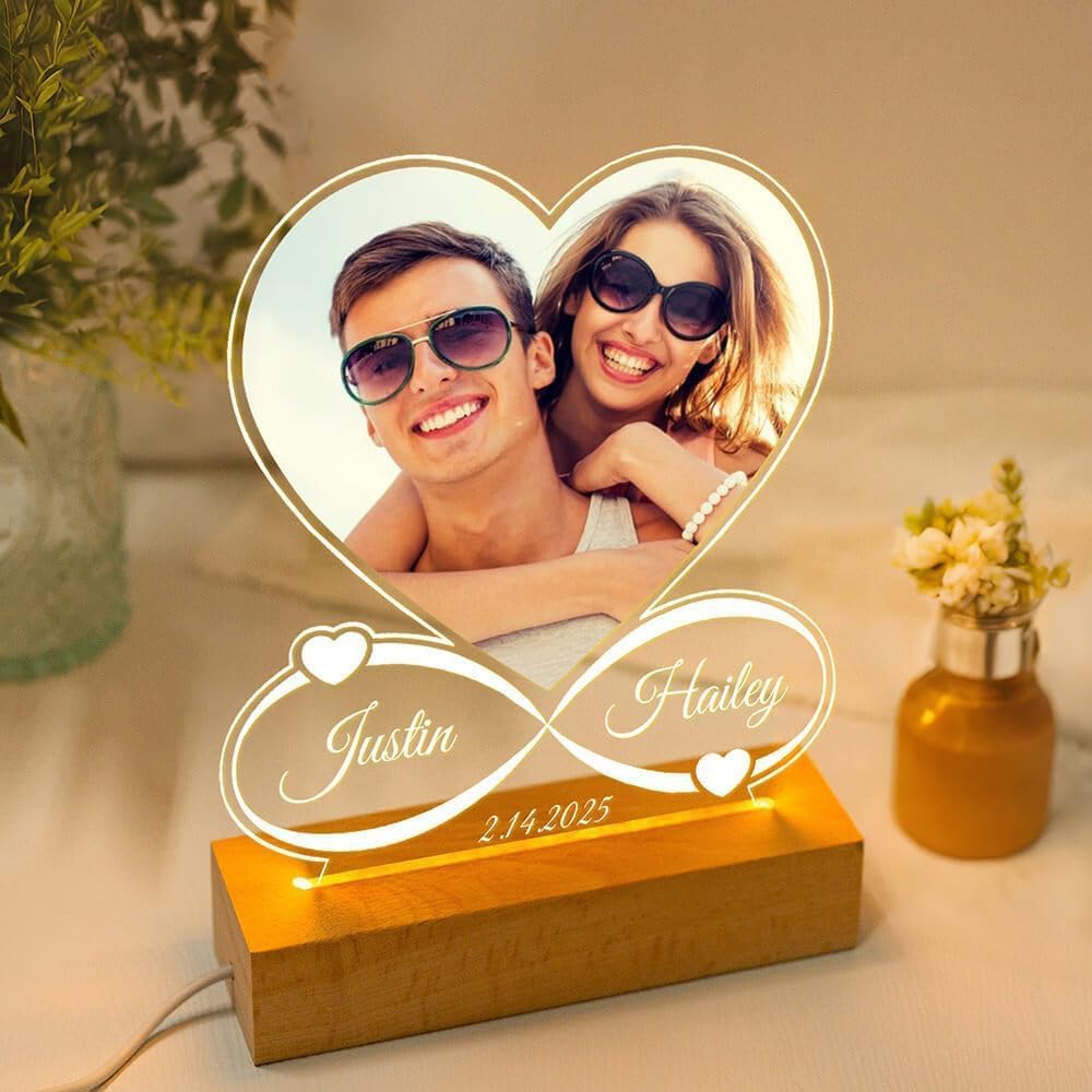 Custom Picture Frame, Customized Picture Frames, Custom Photo Frames, Personalized Photo Frame, Anniversary Valentines Day Gifts for Her Him Women Men Girlfriend Boyfriend Couple Mom Dad Family Pet