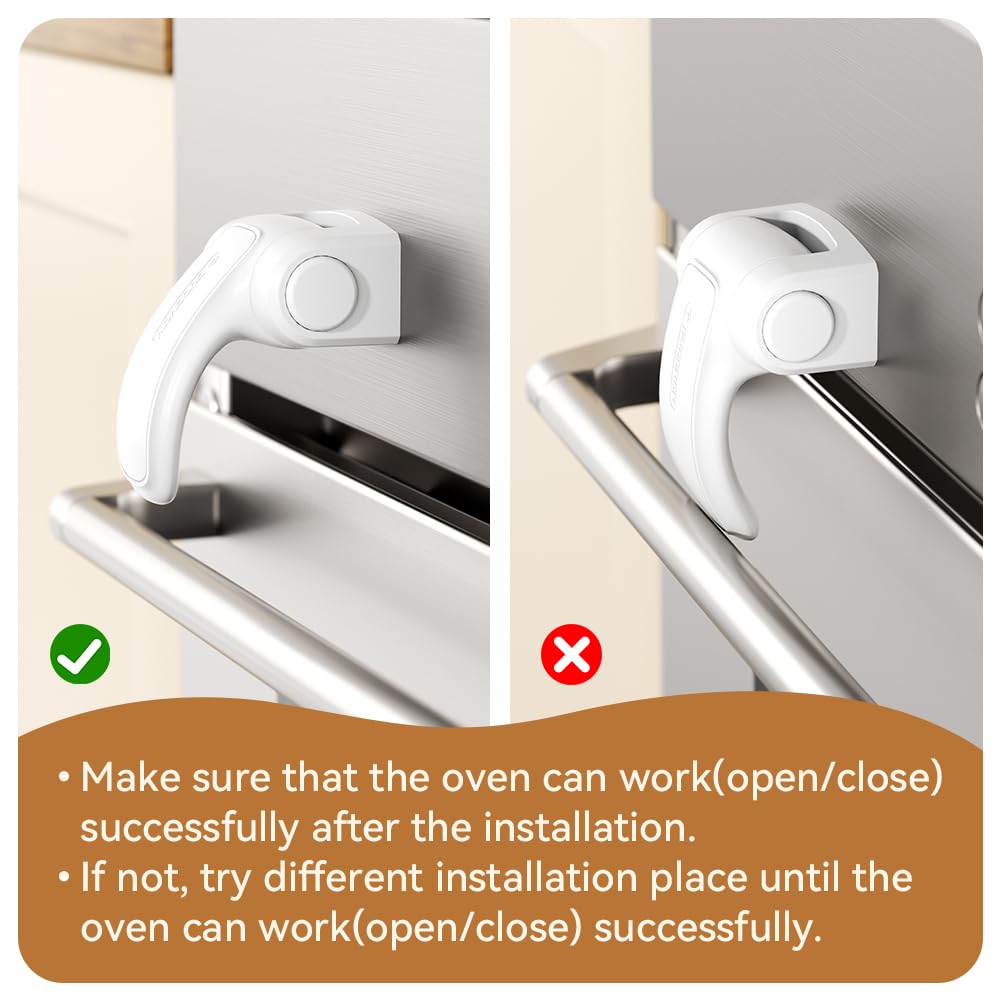 EUDEMON 1 Pack Oven Lock,Baby Proofing Oven Door Lock, Child Safety Oven Front Lock, Easy to Install & Use no Tools Need or Drill (White)