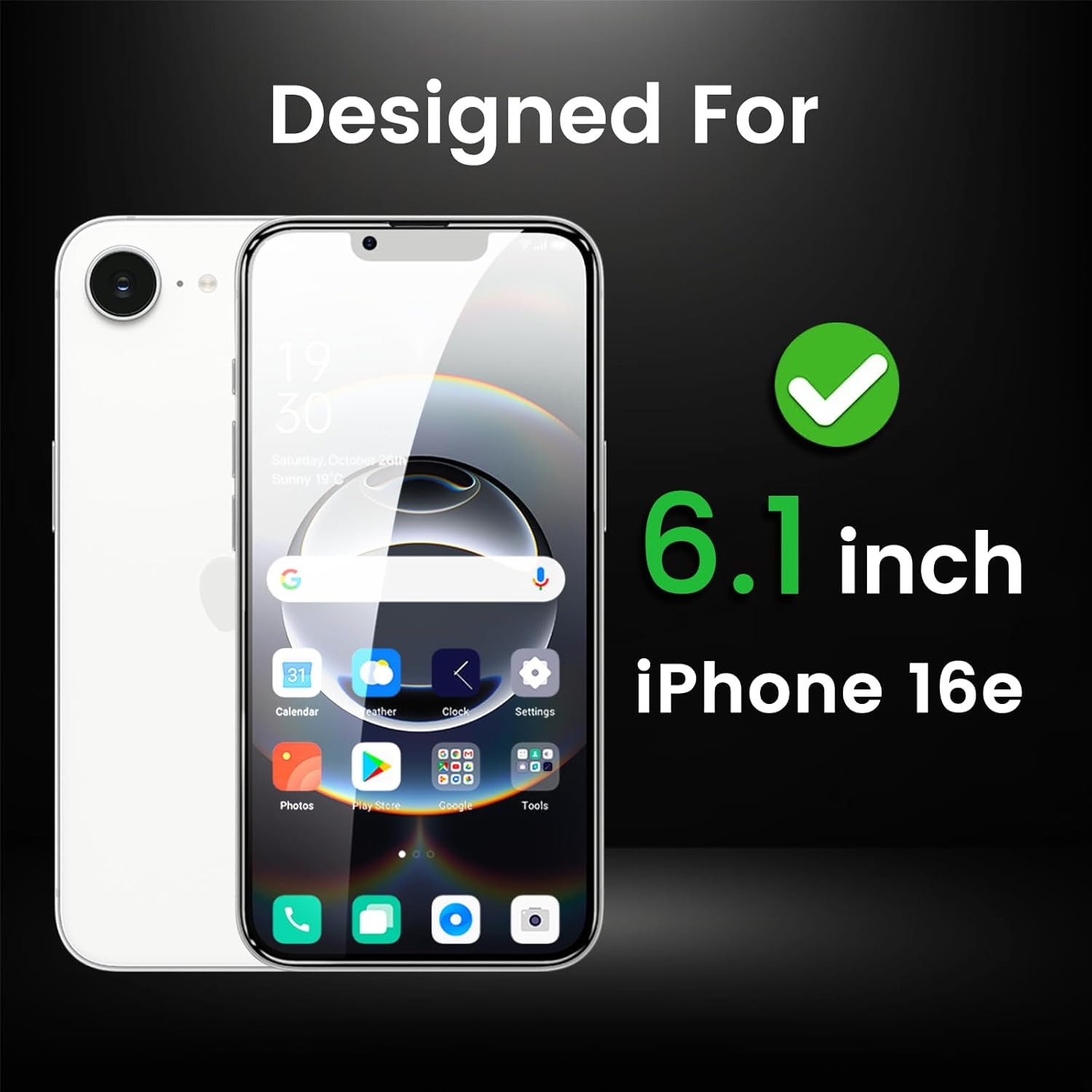 3 Pack Privacy Screen Protector for iPhone 16e 6.1 Inch with 3 Pack Camera Lens Protector, Anti Spy Tempered Glass Film, Anti-Scratch, Touch Sensitive, Case Friendly