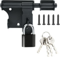Alise 4 Inch Slide Bolt Gate Latch,Door Lock with Padlock Hole,Heavy Duty Stainless Steel Barrel Bolts Safety Door Lock for Wooden Fence,Outdoor Fence,Shed Door Black