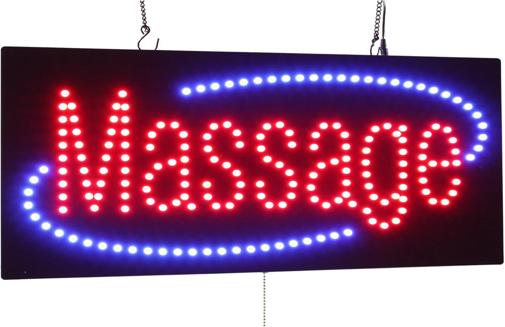 Massage Sign, Jumbo Size, 32"x13", 81x33cm, TOPKING, LED, Neon, Florescent, Signage, Signboard, Display, Billboard, Screen, Grand Opening, Gift