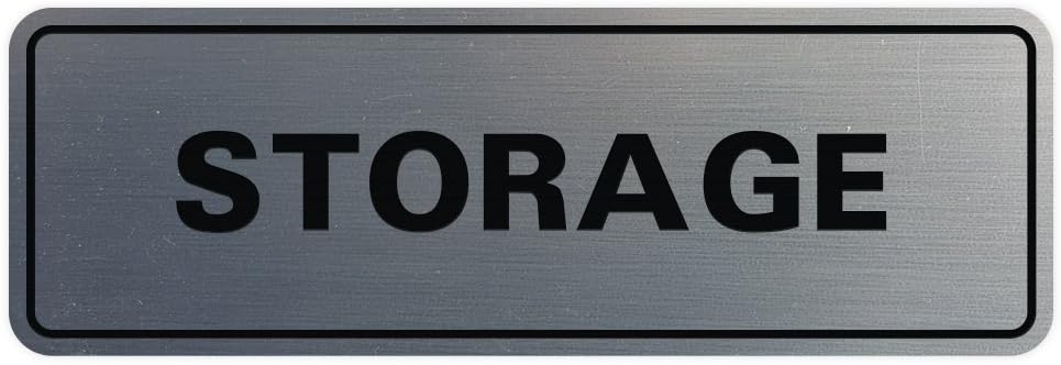 Standard STORAGE Door/Wall Sign - Silver - Small (1 Pack)