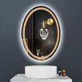 LED Oval Crystal Bathroom Vanity Mirror with Lights - 20x30inch Smart Wall Mirror with 3Color Anti-Fog Dimmable Touch Memory Crystal Light