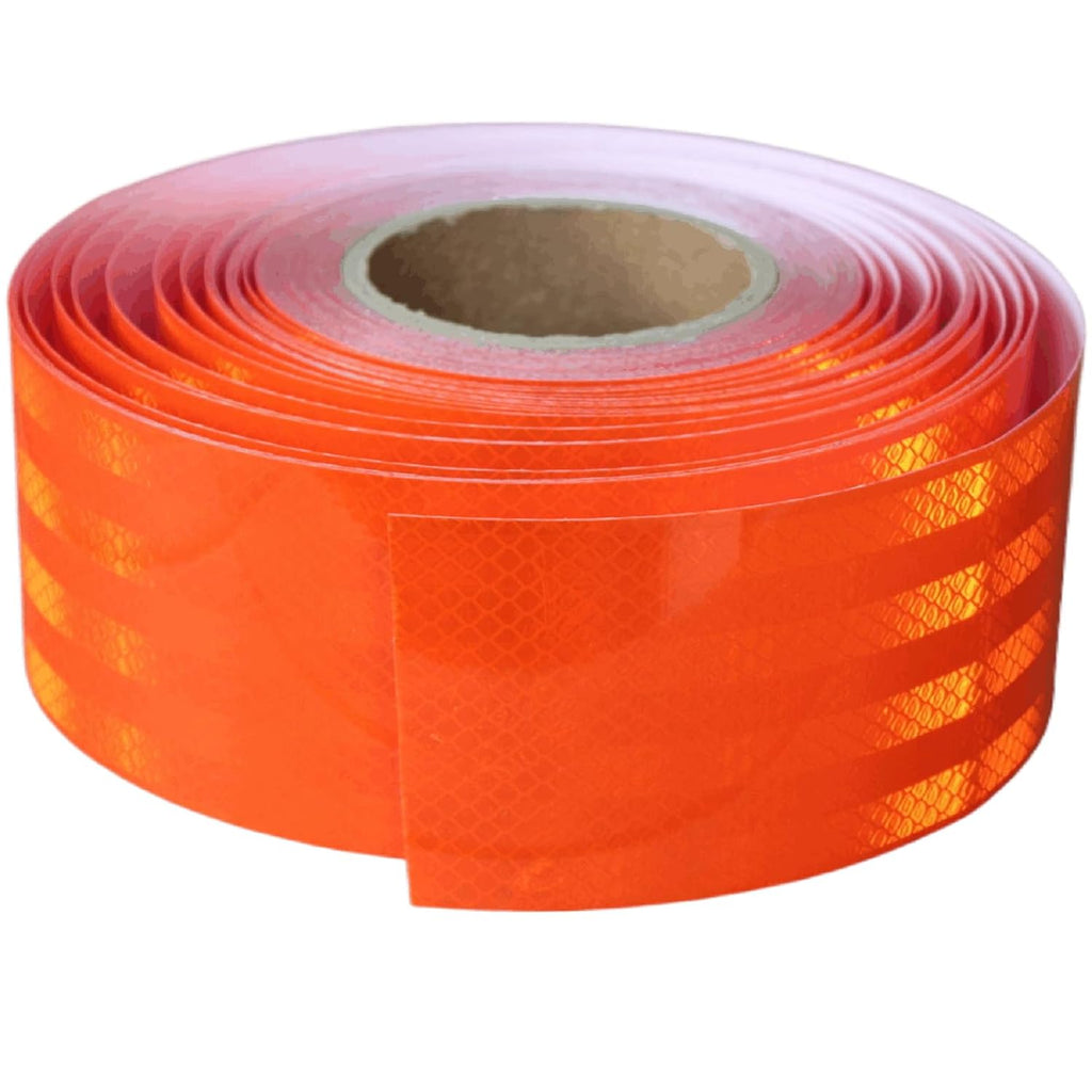 Non Fading Orange Reflective Tape Outdoor Waterproof 3 inch Wide, High Visibility Industrial Marking Tape, Safety Adhesive Stickers (168 feet)