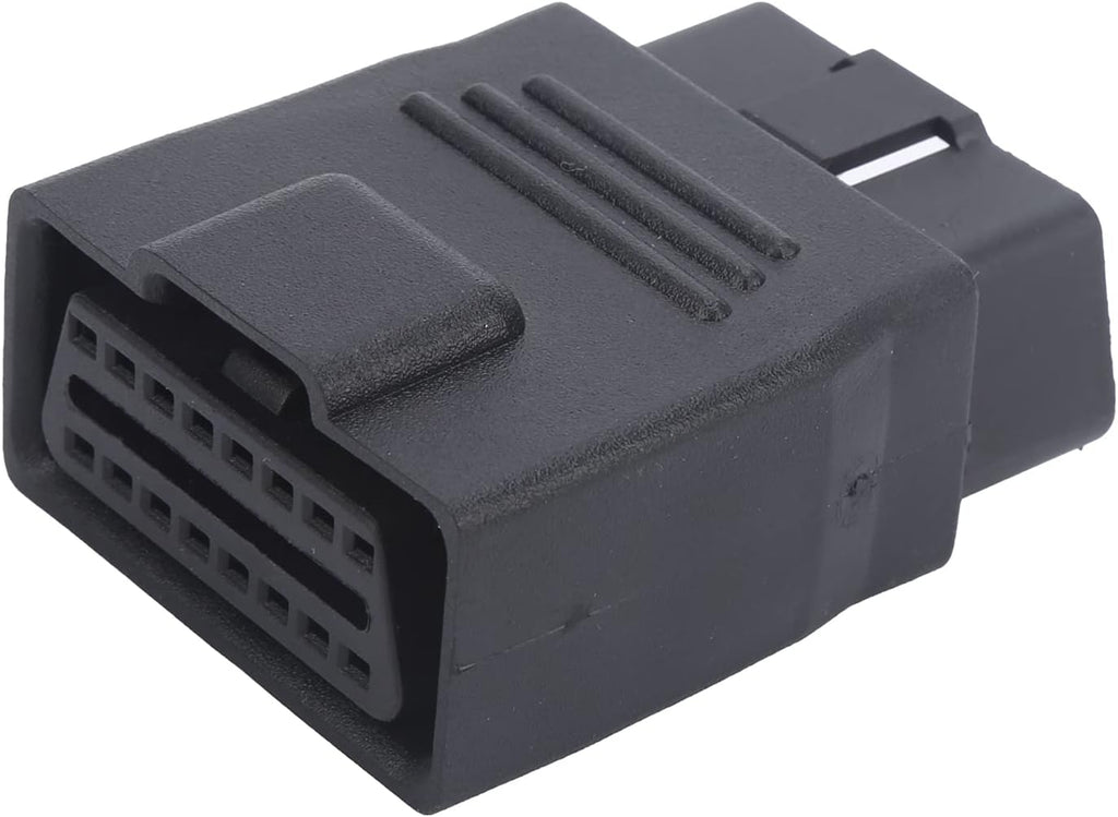 16Pin OBD2 Plug Adapter Male to Female, Universal OBD2 Connector, ABS Plastic Diagnostic Line Plug with Full Power, Car Accessory for Fault Check and Code Reader