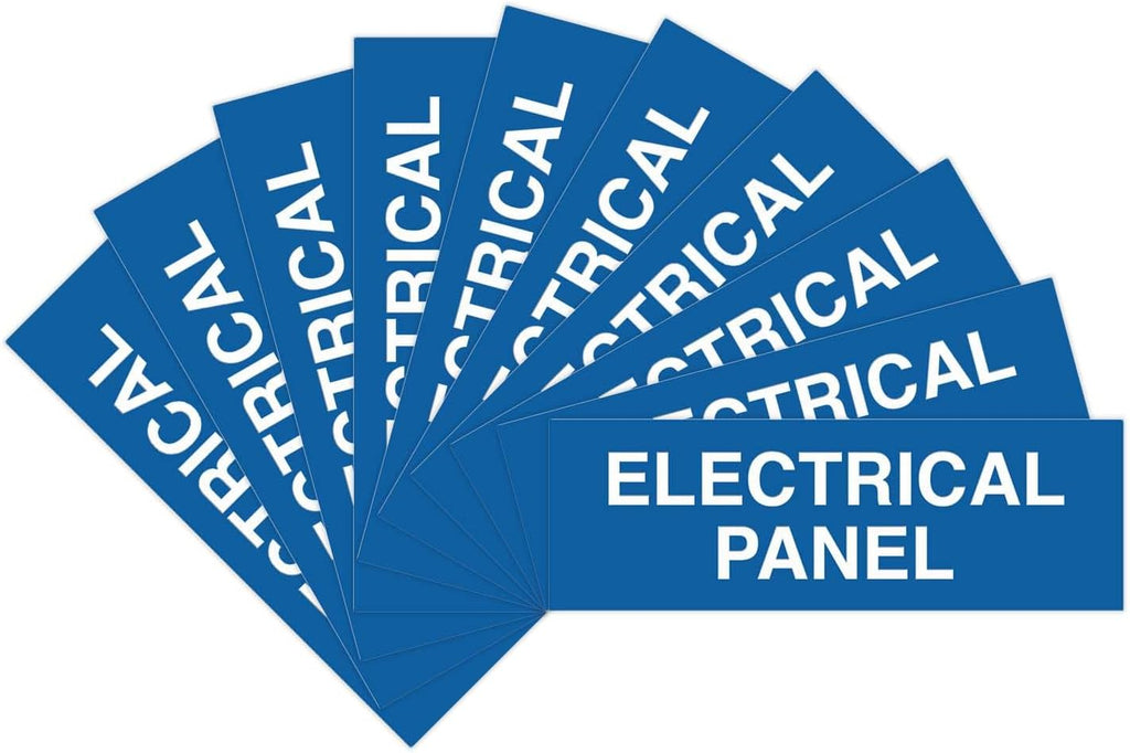 All Quality Basic Electrical Panel Sign - Fire Regulation Safety Compliance Sign - Blue - Medium (10 Pack)