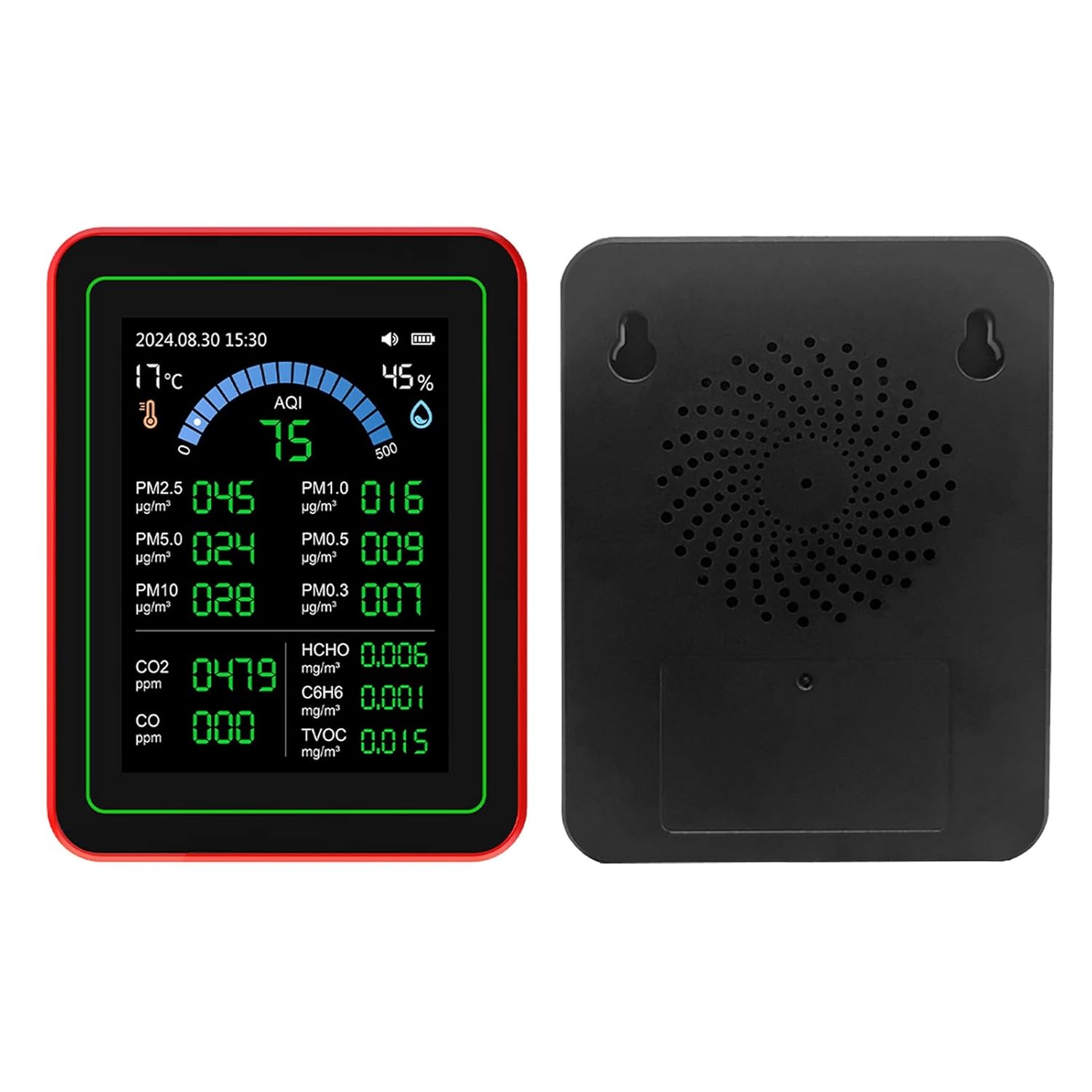 Marhynchus 18 in 1 Indoor Air Quality Monitor Air Quality Tester Air Quality Detector with CO2 TVOC HCHO PM2.5 PM10 Temp Humidity Sensor & Data Storage for Home Office