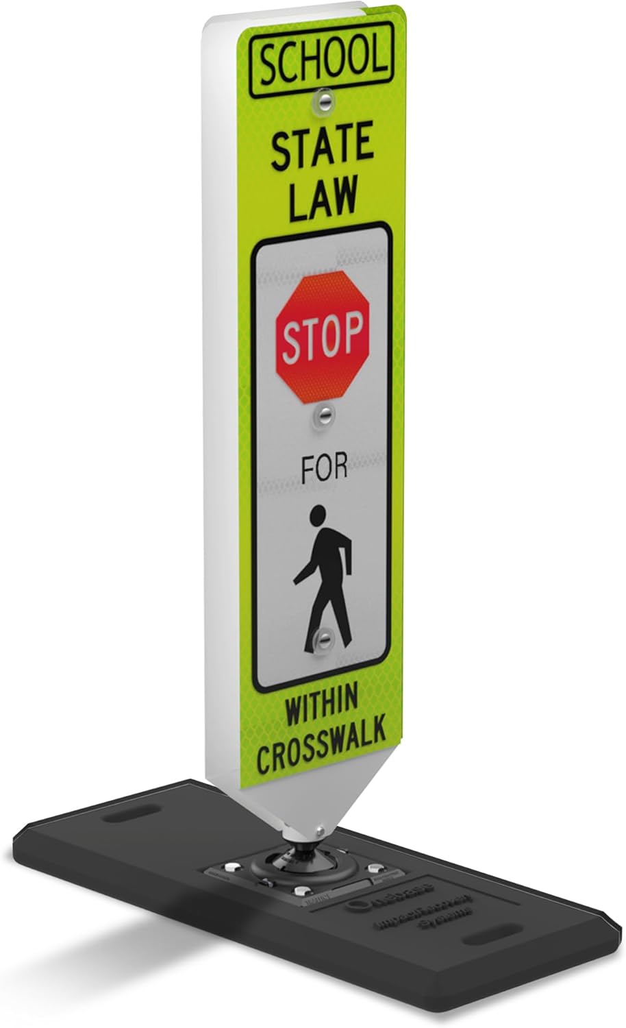 Impact Recovery - In-Street Pedestrian Crossing Signs - Street Sign - Road Sign - Pedestrian Safety Signs - School Stop with Portable Base