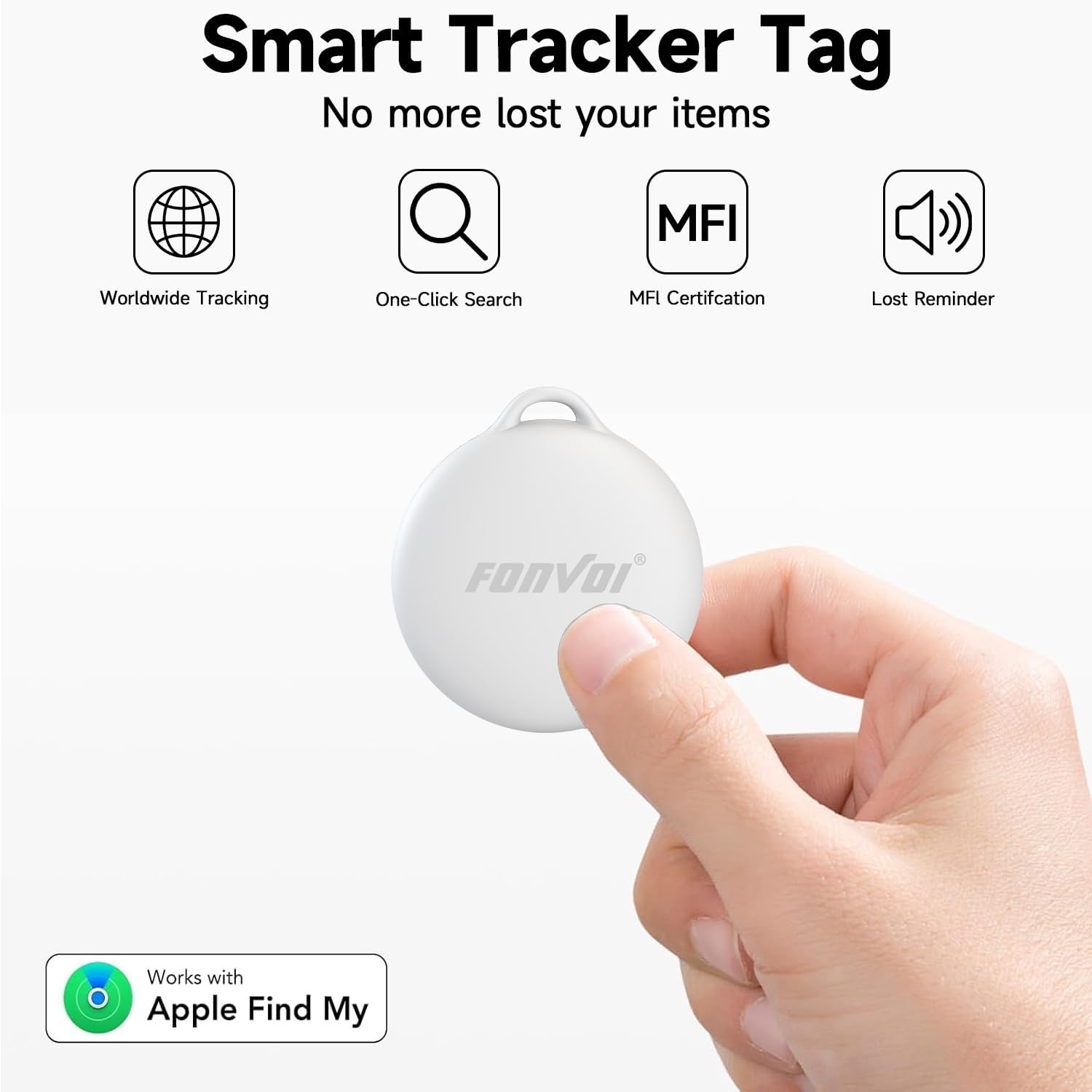 New [Apple MFi Certified] (iOS Only) Air Tags-4 Pack, Bluetooth Tracker for Apple Find My, Replaceable Battery, Key Finder and Item Locator Smart Tag for Keys, Bags, Luggage, Pets, Wallet