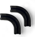 90° Curved Connectors for Track Curtains Ceiling Mount/Wall Mount, Ceiling Track for Curtains, Room Divider Curtains Tracks（Black 2PCS）.