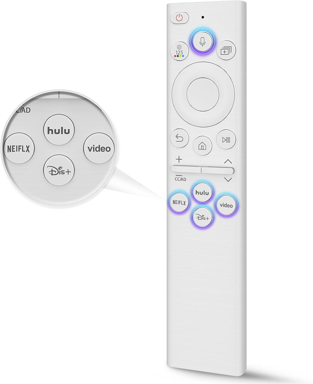 Replacement for Samsung TV Remote, for All 2018-2024 Samsung Remote Control for Smart TV with Voice Control. No Solarcell. 2-Year Warranty.