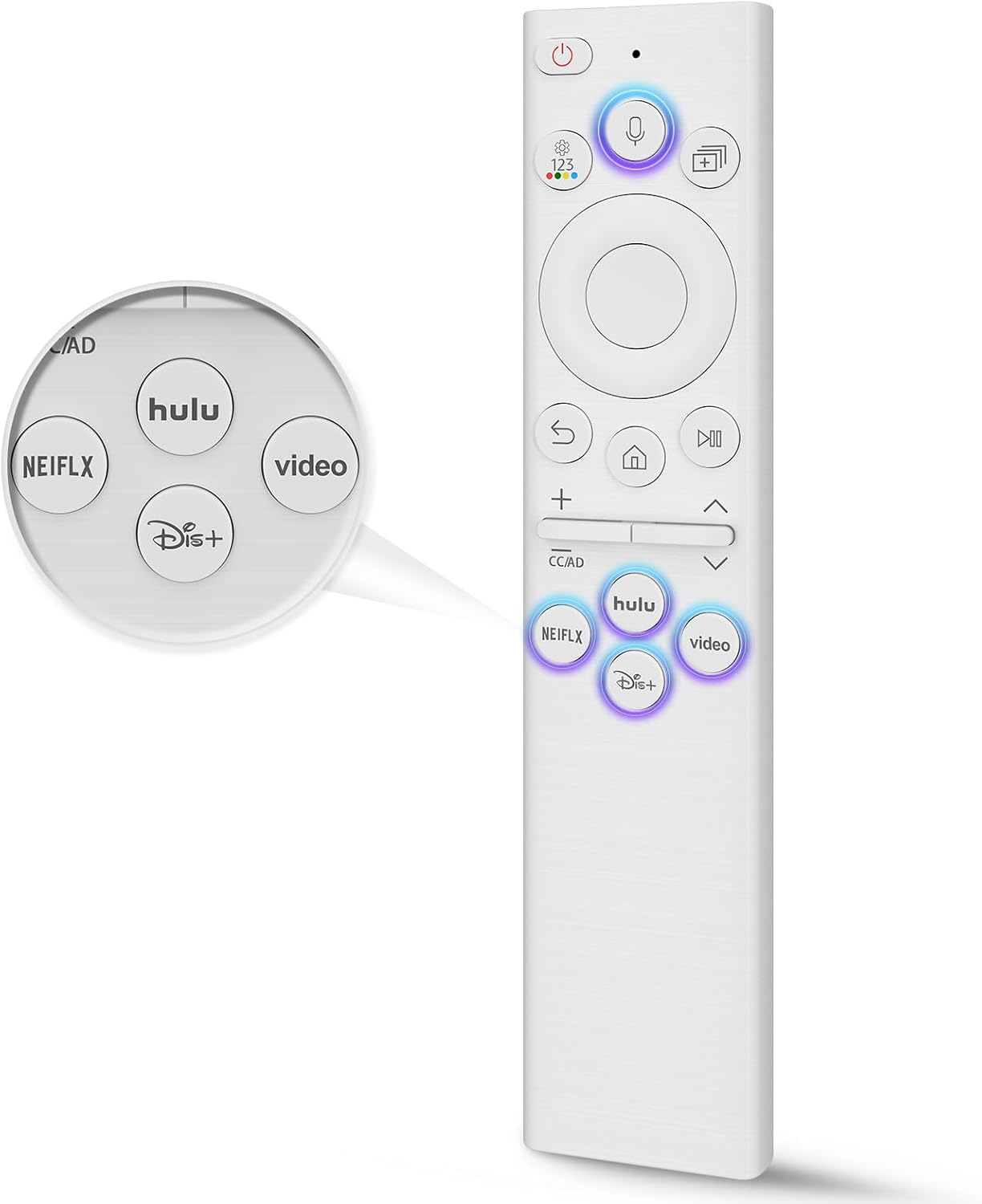 Replacement for Samsung TV Remote, for All 2018-2024 Samsung Remote Control for Smart TV with Voice Control. No Solarcell. 2-Year Warranty.