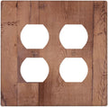 Rustic Brown Dark Wood Texture Printing Outlet Covers 2 Gang Double Duplex Decorative Light Switch Covers Electrical Wallplates Socket Faceplate For Farmhouse Cabin Decor