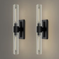 YUYI Black Wall Sconces, 22.8'' Wall Light Set of Two for Bathroom Vanity, Modern Wall Lighting Fixtures with Glass Shade, Indoor Wall Sconces for Bathroom, Bedroom, Living Room, Hallway, Fireplace