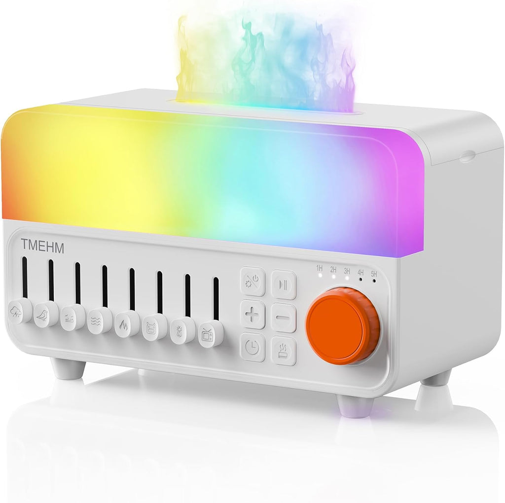 2026 4-in-1 Aroma Essential Oil Diffuser with Bluetooth Speaker Function, Humidifier, 12 Colors Night Light with 8 Nature Sounds, White Noise & Timer for Bedroom, Baby, Adults, and Kids (White)