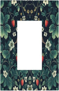 Decorative Outlet Covers Strawberry Birds Flowers Plant Morris Floral 1 Gang Single Rocker Light Switch Cover Plate Wall Plates GFCI Faceplate for Bedroom Farmhouse Decor