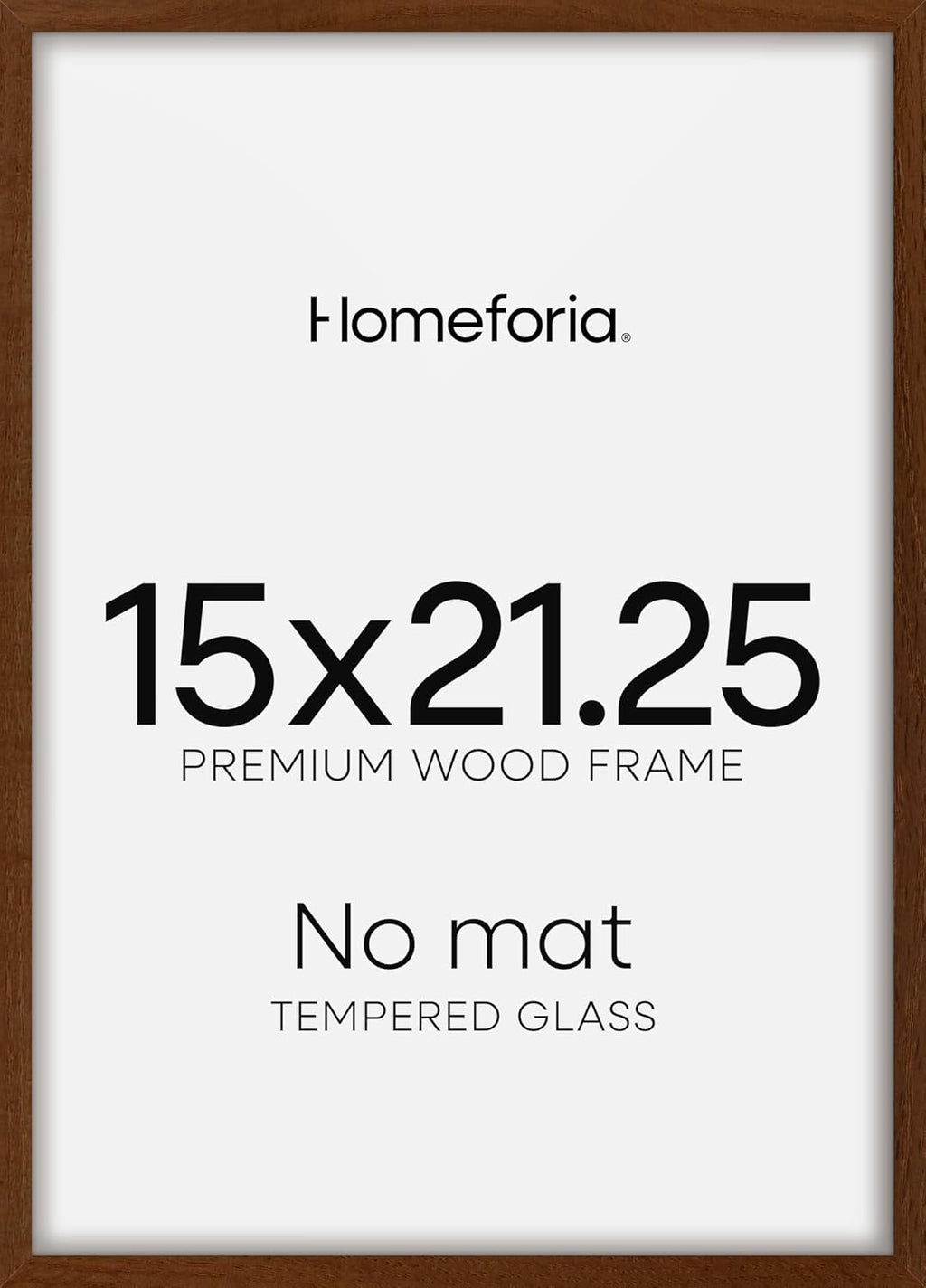 Homeforia 15x21.25 Puzzle Frame Brown, High End Dark Oak 15 x 21.25 Picture Frame Wood without Mat, 21.25x15 Wooden Walnut Poster Frames for Wall, 15 by 21.25 Frame, Tempered Glass, Wall Kit, Set of 1