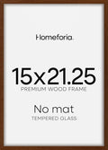 Homeforia 15x21.25 Puzzle Frame Brown, High End Dark Oak 15 x 21.25 Picture Frame Wood without Mat, 21.25x15 Wooden Walnut Poster Frames for Wall, 15 by 21.25 Frame, Tempered Glass, Wall Kit, Set of 1