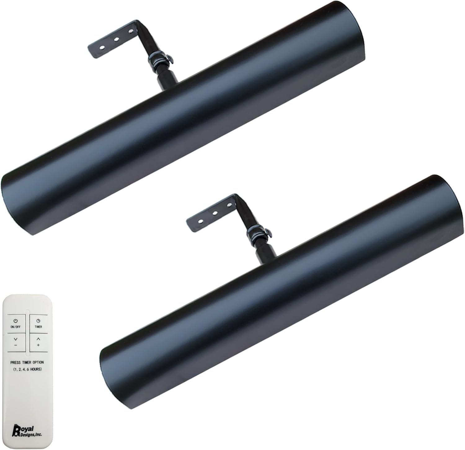 Royal Designs, Inc. Cordless Remote Control LED Picture Light, Dimmable with Timer Function, Black, 16.75 Inches, 2 Pack