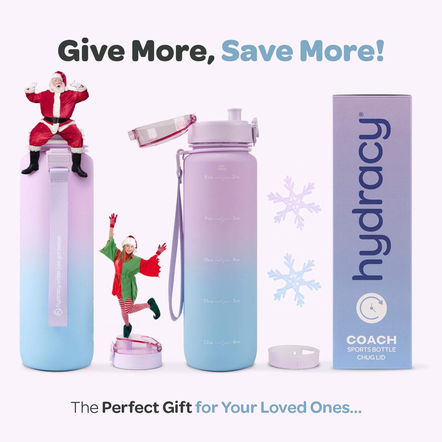 Hydracy Water Bottle with Time Marker -Large 32oz BPA Free Gradient Water Bottle - Leak Proof Gym Bottle with Fruit Infuser Strainer & Times to Drink -Ideal for Fitness Sports & Outdoors