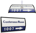 Office Sign Holder for Door - Curved Mount Name Plate Holder Frame Display 8 x 4 Inches Set of 2 Sturdy Aluminum with Adhesive Tape, Plastic Film Included