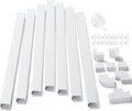 126in Cord Hider Kit, ZhiYo Wire Hiders for TV on Wall, Paintable Cable Management Kit, Wire Cover for Wall Mount TV, White Cable Raceway, Cord Cover Wire Management Kit, 8 x L15.7in W1.18in H0.67in