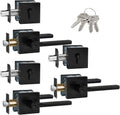 Keyed Alike(All Same Keys) Keyed Entry Door Lever with Single Cylinder Deadbolt Combo, Front Door/Exterior Door Handleset, Matte Black, 3 Set