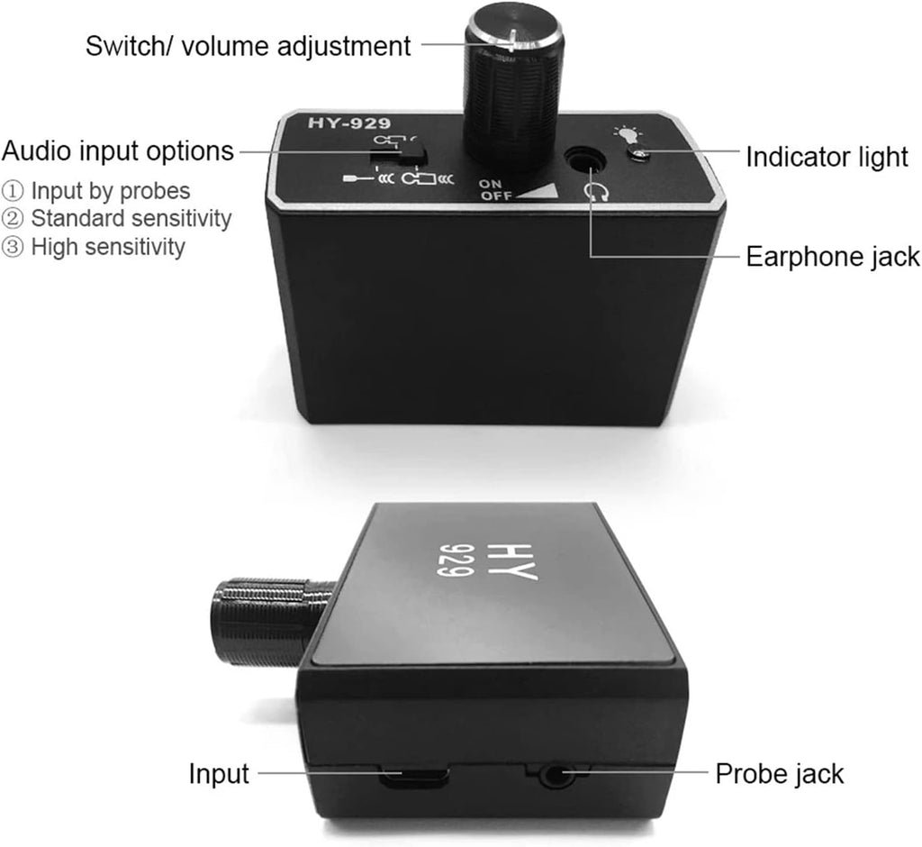 20000X Underground Water Leak Detector, -70D db Double Probe Water Leak Detection Device, AC100-240V US Plug Water Pipe Monitor Kit for Construction Pipeline Inspection