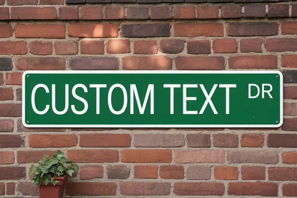 Custom Street Signs Metal, Personalized Road Reflective Signs with Your Text, Logo, 6x24 Inches, Single/Double Sided, Fade Resistant .040 Aluminum