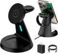 Wireless Charger Compatible with Mag-Safe,3 in 1 Charging Station for iPhone17/16/15/14/13/12 Series, Apple Watch,AirPods,15W Fast Charging (USB-C Adapter Included)