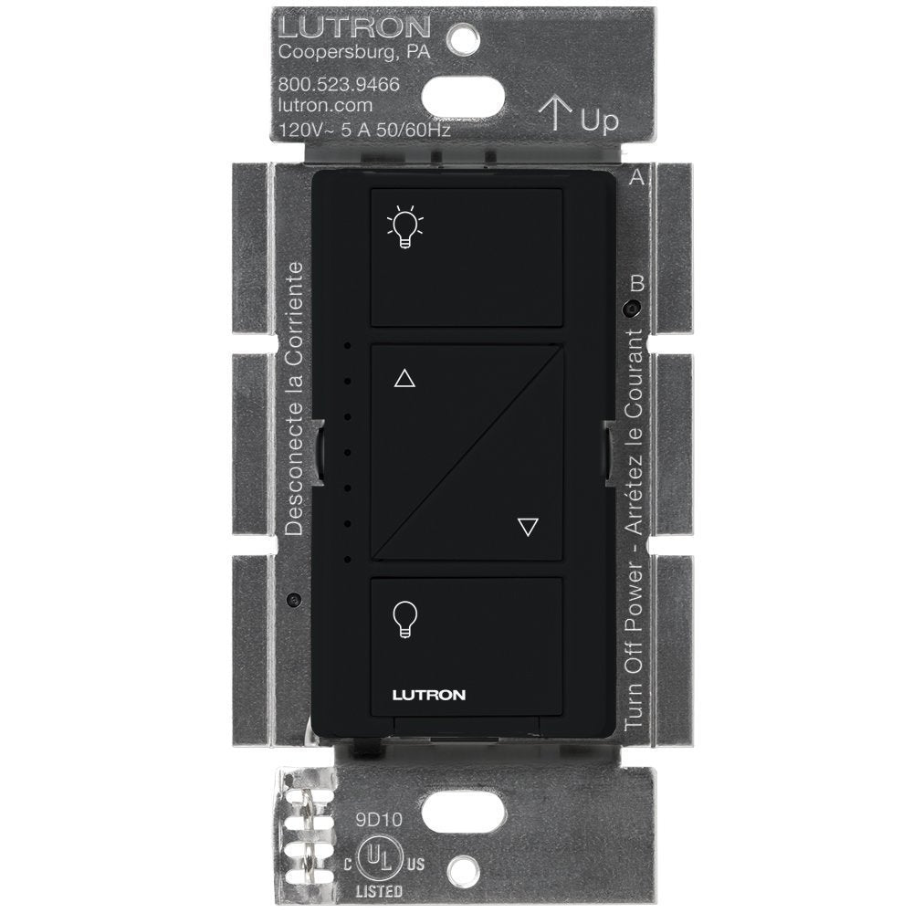 Lutron Caseta Original Smart Dimmer Switch (Lutron Smart Hub Required), for LED Lights, 150 Watt, Single-Pole/3-Way, No Neutral Required, PD-6WCL-BL, Black, 6 Pack