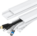 TV Cable Hider - 62.8in PVC Cord Hider Cable Management Wall, Paintable Cord Concealer for Wall Mounted TV, Cables Raceway White Wire Hider, Wall Wire Covers for Cords, 4* L15.7in *W1.2in *H0.59in