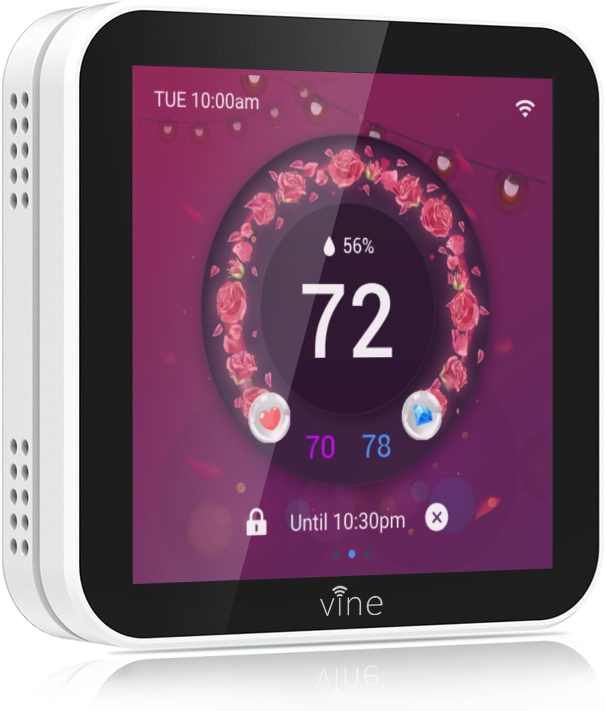 vine Smart Thermostat Larger Color Screen Thermostats for Home Heat and AC, 7 Day Programmable WiFi Thermostat App Control Compatible with Alexa and Google Assistant, C-Wire Required
