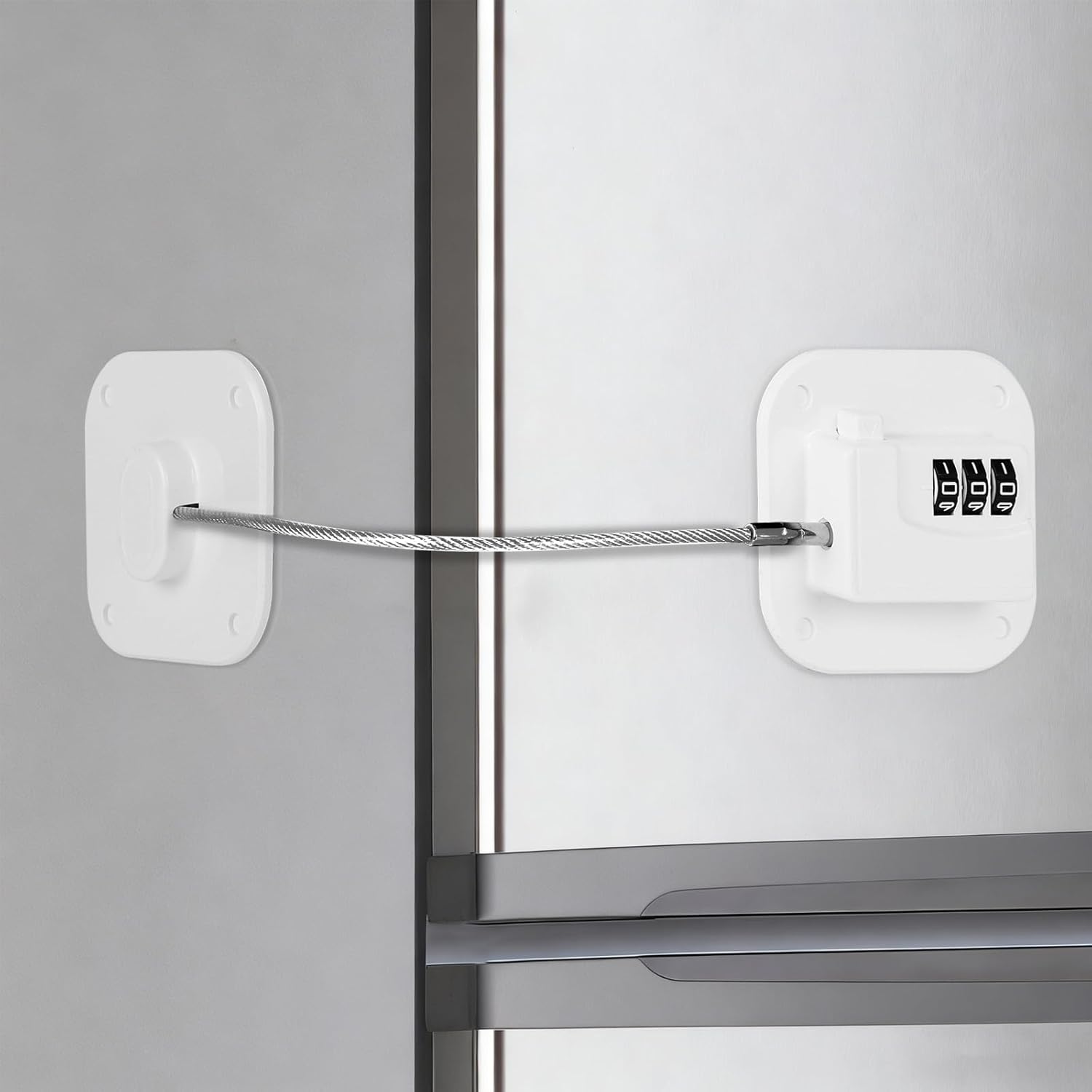 Refrigerator Lock, Combination Lock for Refrigerator Cabinets, Drawers, Heavy Duty Fridge Lock, Easy Install No Keys Needed (White-1Pack)