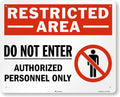 SmartSign 24" x 30" 'Restricted Area Do Not Enter, Authorized Personnel Only' Metal Sign with Symbol, 80 mil Aluminum, 3M Laminated Engineer Grade Reflective, Red, White and Black, USA-Made