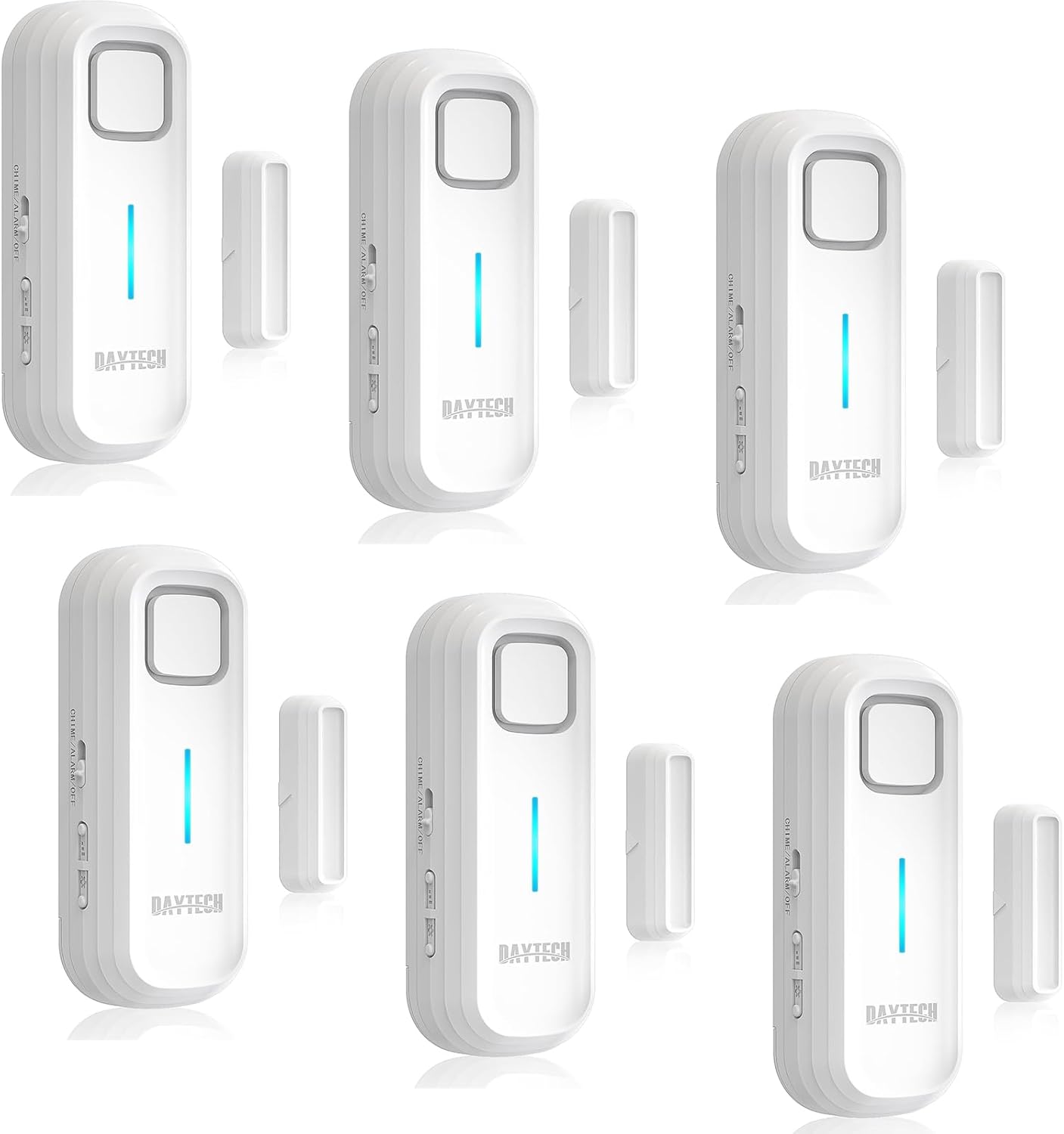 DAYTECH Fridge Door Alarm When Left Open with Delay 1/2/3/4 mins Adjustable 0 to 120 dB Freezer Alarm Reminder Refrigerator Door Alarm for Home Garage Basement Business 6 Sets White