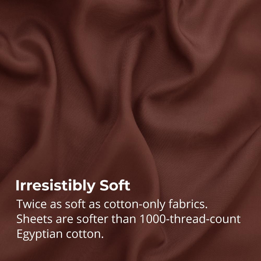 Cariloha Aloha Soft 4-Piece Sheet Set | Maroon Sunset | Queen | Made from 100% Viscose derived from Bamboo | Introductory Sheet Line
