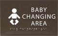 6" X4" Baby Changing Area Sign | Tactile Graphics Grade 2 Braille Text Baby Care Sign| ADA Compliant Wall Mount Plastic Restroom Sign for Hospital, Offices, Clinics and Apartments
