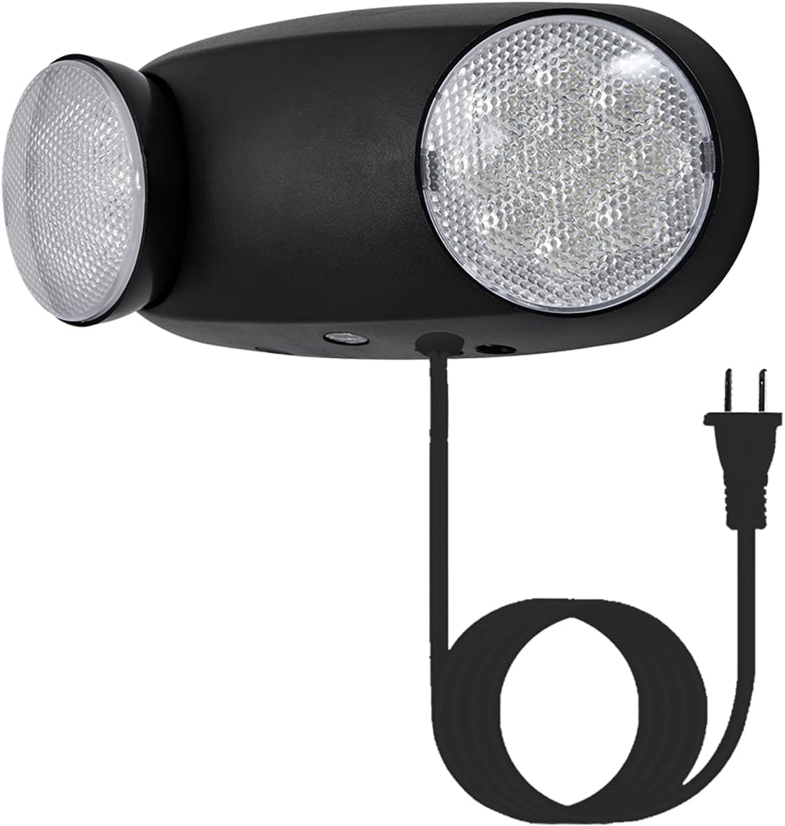 TANLUX LED Emergency Lights with Battery Backup, Commercial Emergency Light Fixtures for Business Home Power Failure Emergency Exit Sign Lighting with 1.0 Meter Plug in Cord AC120V Input, Black