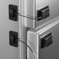 Refrigerator Lock, Heavy Duty Fridge Locks for Kids, Freezer Lock with Combination for Refrigerator Drawer Cabinet Safety, Easy to Install No Keys Needed Black, 2 Packs