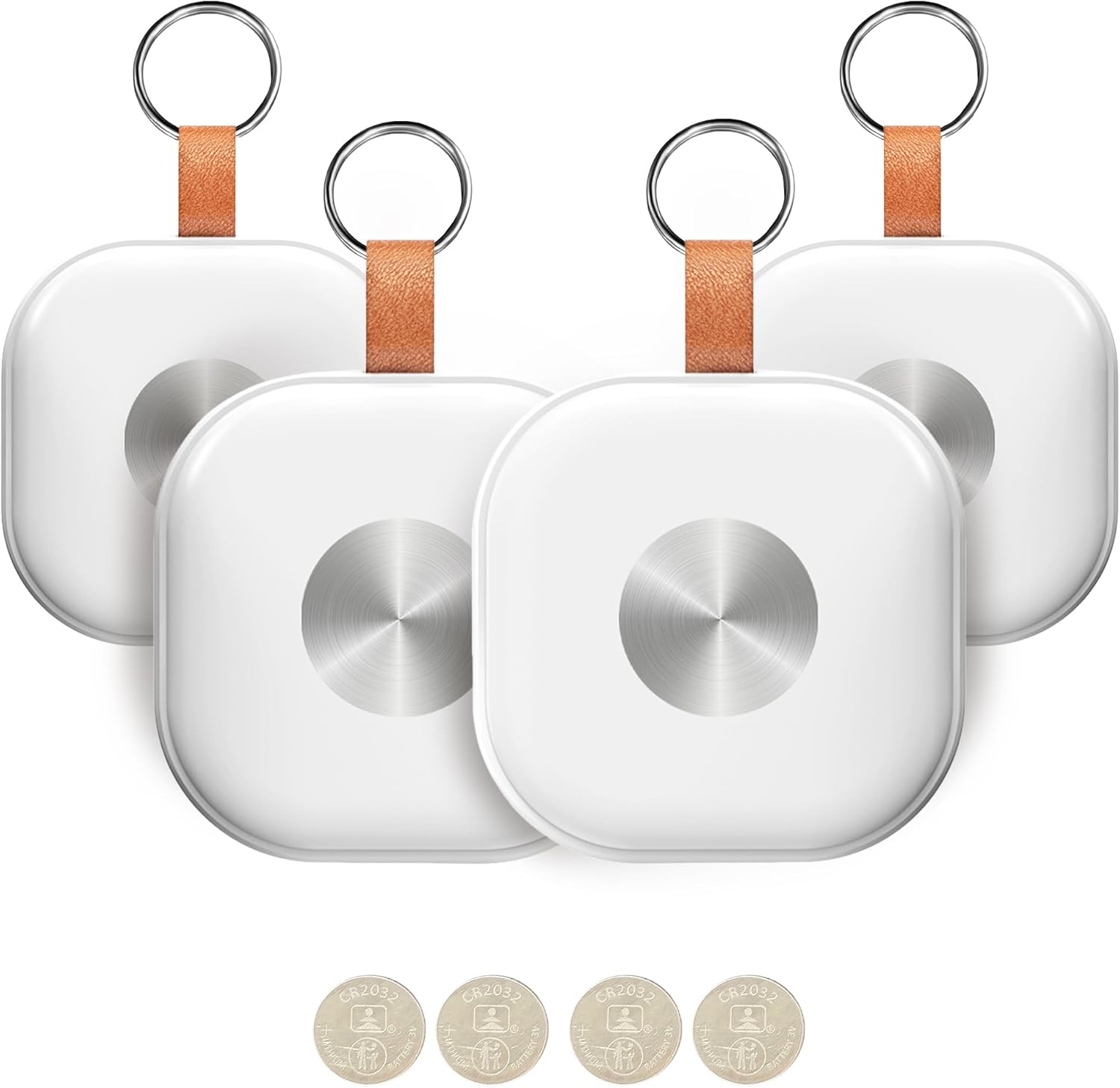 Tracker Tags 4 Pack, Luggage Tracking Tags Compatible with Find My APP (iOS Only), Key Finder Locator with Sound, Air Tracker Item Finder for Keys, Bags, Suitcases and More, White