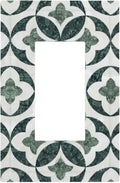 Green Luxury Modern Cubic Marble 1 Gang Single Rocker Decorative Light Switch Covers Electrical Faceplate Switch Plates for Bathroom Kitchen Home