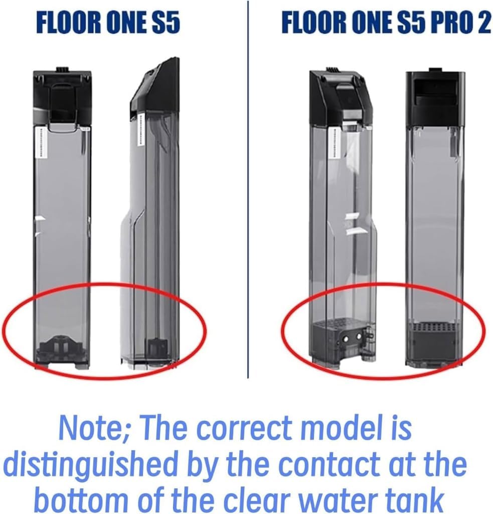 Replacement 0.8L Clean/Dirty Water Tank, Compatible with Floor ONE S5/S5 PRO Smart Wet Dry Vacuum Cleaner, Generic Water Tank Accessory