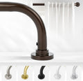 Bronze Wrap Around Curtain Rods 48 to 90 Inch:Blackout Heavy duty Adjustable Window Curtain Rod for Bedroom,Industrial Darkening Curved French Metal Single Drapery Rods Set Easy Install,Brown