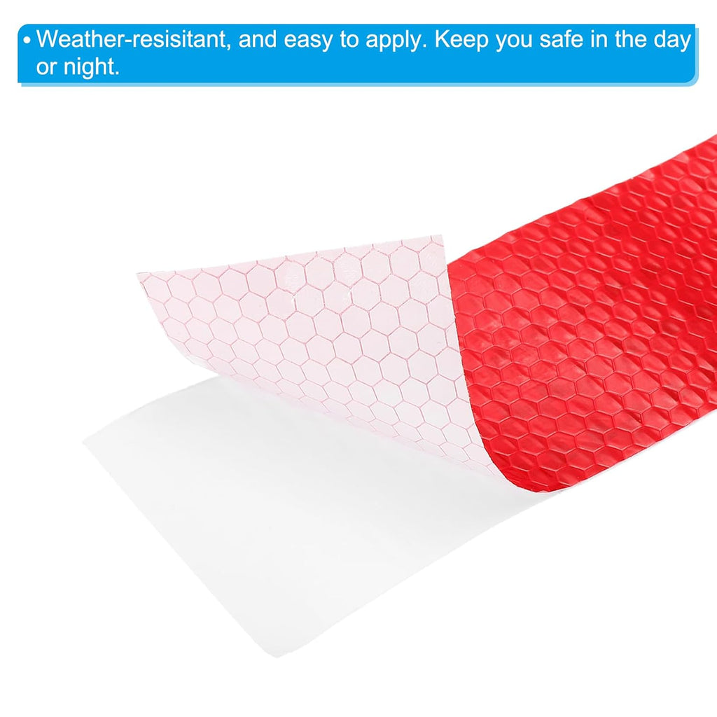 PATIKIL 4 Inch x 10 ft Reflective Tape, 1 Roll Waterproof Self Adhesive High Visibility Caution Warning Safety Tape Reflector with Scraper for Trucks Trailers Cars, Red