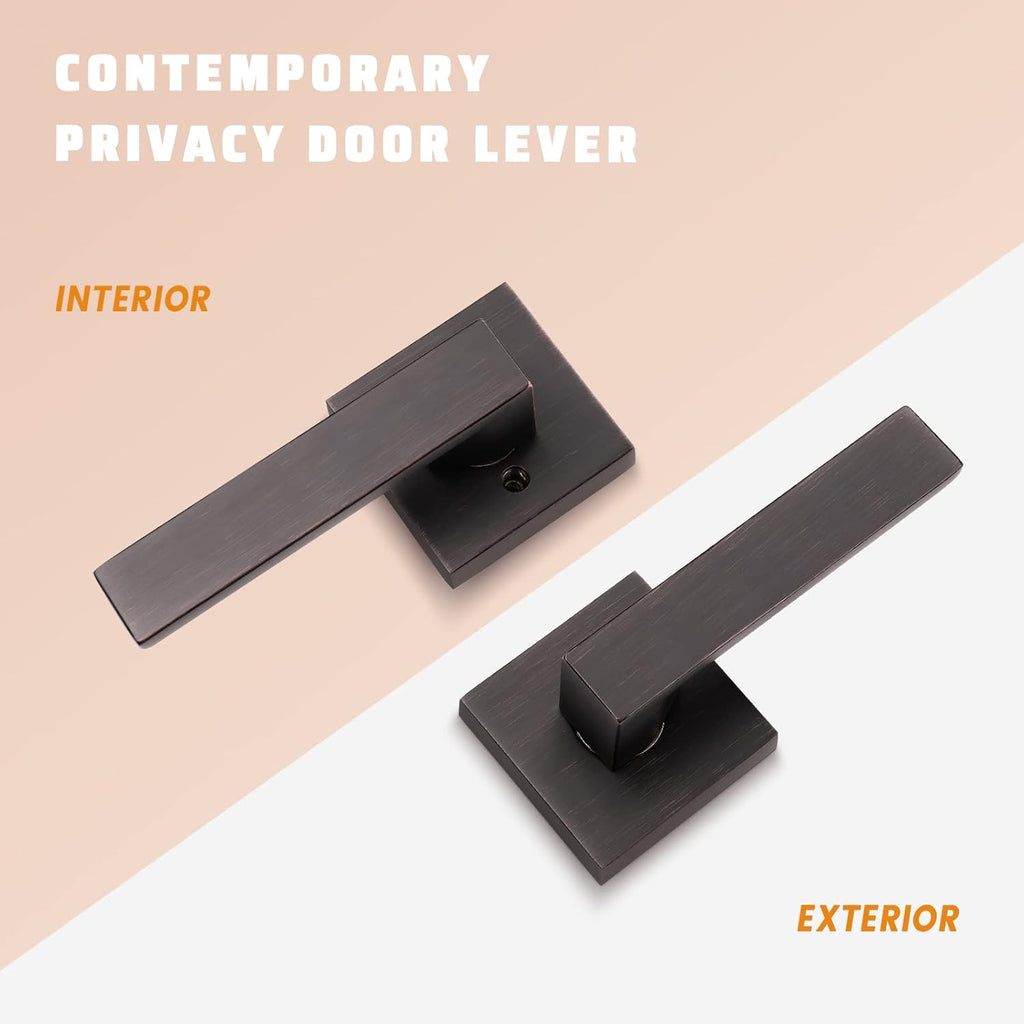 KNOBWELL Premium Oil Rubbed Bronze Door Handle Passage Door Lever Heavy Duty Door Handle Set, Closet Door Levers for Left or Right Handing, Easy Installation 10 Pack 2.07 lb One Lever