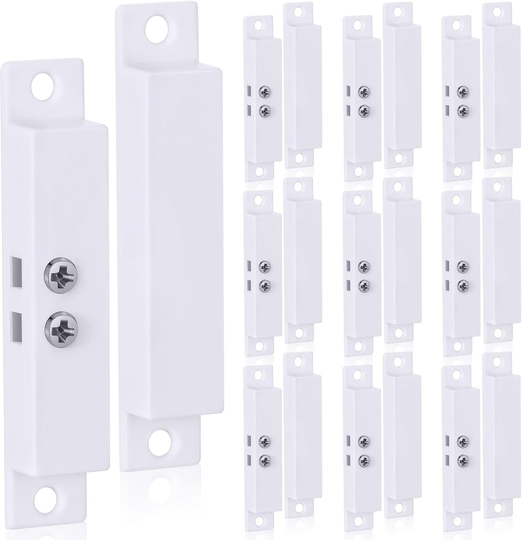10 Sets NC Wired Surface Mounted Alarm Magnetic Door Contact Sensor Door Window Reed Switch Sensor with Double Side Tape for Security