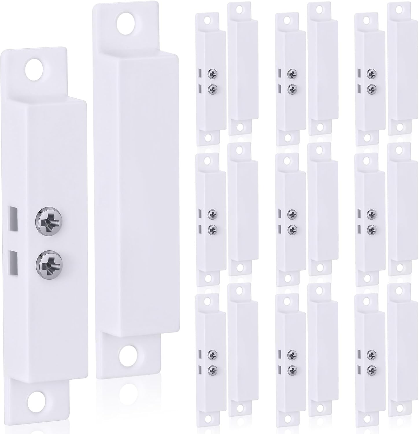 10 Sets NC Wired Surface Mounted Alarm Magnetic Door Contact Sensor Door Window Reed Switch Sensor with Double Side Tape for Security