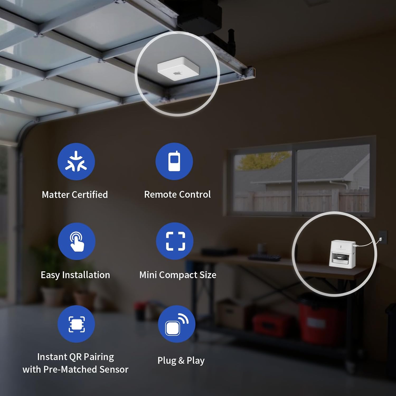 THIRDREALITY Smart Garage Door Opener, Matter Certified, Retrofit with Existing Remote, Compatible with Alexa, Apple Home, Google Home, SmartThings, Home Assistant & Homey