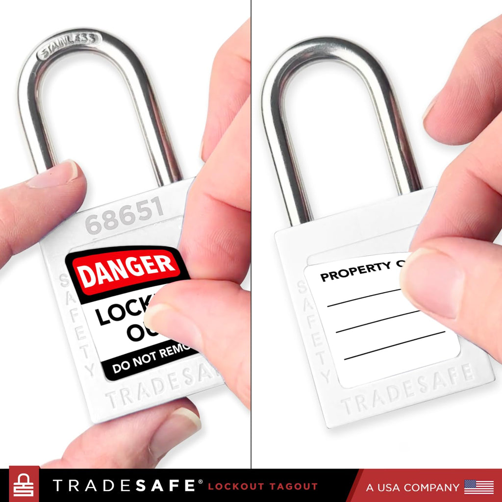 TRADESAFE Lockout Tagout Locks Set - 10 White Loto Locks, Keyed Different Lock Out Tag Out Padlocks, 2 Keys Per Lock, OSHA Compliant Lockout Locks